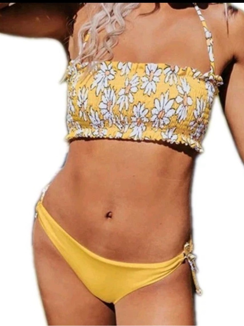 NWT Sunday Brunch Bikini Yellow Daisy Size S M L Womens New With Tags Swimsuit